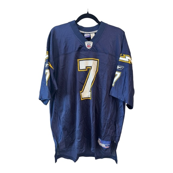 Vintage San Diego Chargers Jersey Mens Large NFL Football Doug Flutie 7 Reebok 2 - Picture 1 of 11